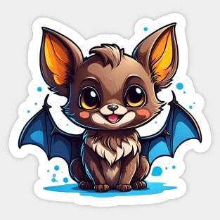 Cute Bat with blue wings Sticker